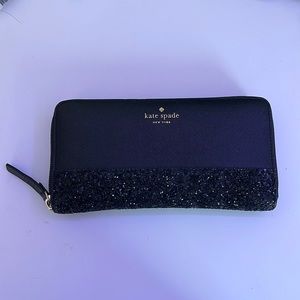 black glitter kate spade wallet